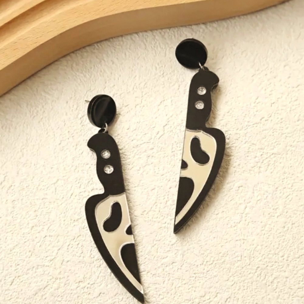 Ghostface knife earrings